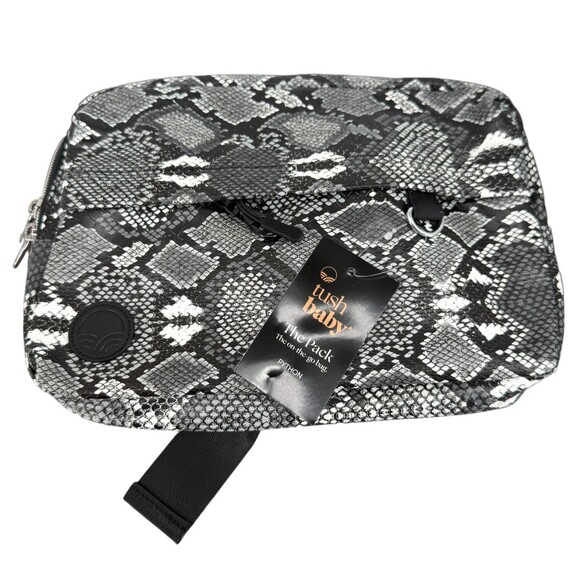 Tushbaby 'The Pack' Diaper Bag Python Snake Print Crossbody Waist Belt Fanny NWT - Picture 4 of 11